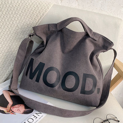 Custom Logo gedruckt Langlebige Klappbare Wiederverwendbare Mittlere Bio-Baumwolle Leinwand Tote Bag