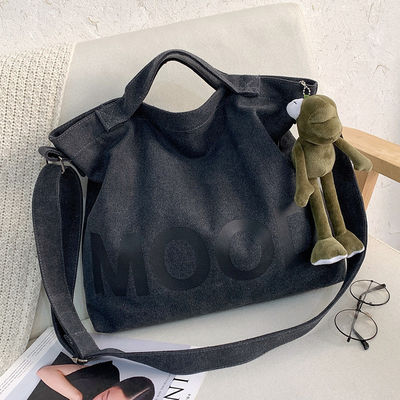 Custom Logo gedruckt Langlebige Klappbare Wiederverwendbare Mittlere Bio-Baumwolle Leinwand Tote Bag