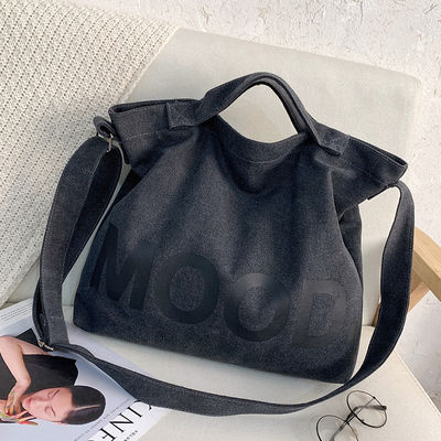 Custom Logo gedruckt Langlebige Klappbare Wiederverwendbare Mittlere Bio-Baumwolle Leinwand Tote Bag