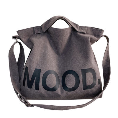 Custom Logo gedruckt Langlebige Klappbare Wiederverwendbare Mittlere Bio-Baumwolle Leinwand Tote Bag