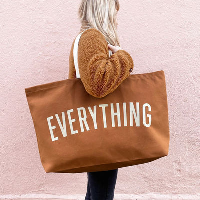 Übergroße Leinwand Frauen Hand Sport Fitness-Tasche Personalisiertes Logo 2022 Briefdruck Tote-Tasche