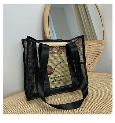 2022 kundenspezifische Mode-Druck große Maschen-Tote-Tasche Damen-Strandtasche mit Hohlraum