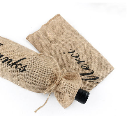 Jute-Weinflaschendeckel mit Ziehseilen Wiederverwendbare Weingutsäcke in individueller Farbe