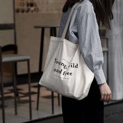 Farbige Tote-Taschen aus Baumwolle mit handgeschnittenem Stil und gedrucktem Firmenlogo