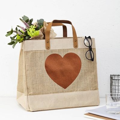 Tägliche Schule Recycling-Jute-Tasche Burlap-Jute-Tote-Taschen mit Ledergriffe