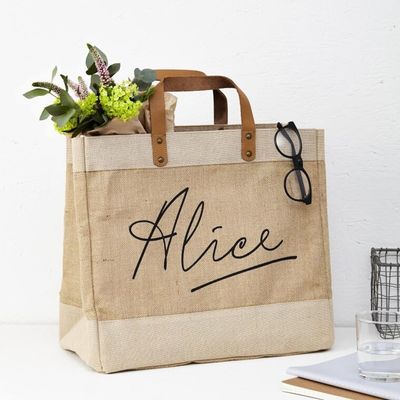 Tägliche Schule Recycling-Jute-Tasche Burlap-Jute-Tote-Taschen mit Ledergriffe