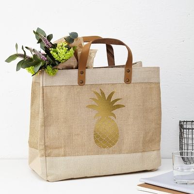 Tägliche Schule Recycling-Jute-Tasche Burlap-Jute-Tote-Taschen mit Ledergriffe