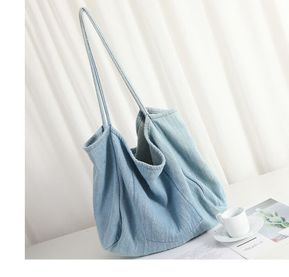 Leichtgewichtige Denim Eco-Friendly Kosmetik-Shopping-Tote-Tasche mit Cartoon-Muster