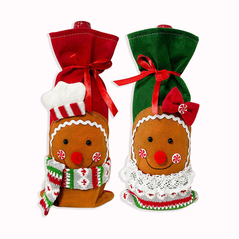 Weihnachtsweinflaschendeckel Tasche Schneemann Weihnachtsmann Champagnerflaschendeckel Ärmel Frohes Weihnachtsjahr Tischdekorationen