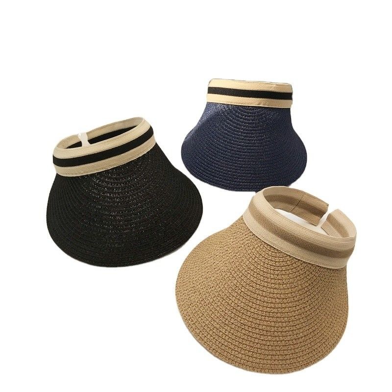 Sonnenstrand Freizeit Visier Hut im koreanischen Stroh Gewebten Design für Sommer Outdoor-Aktivitäten