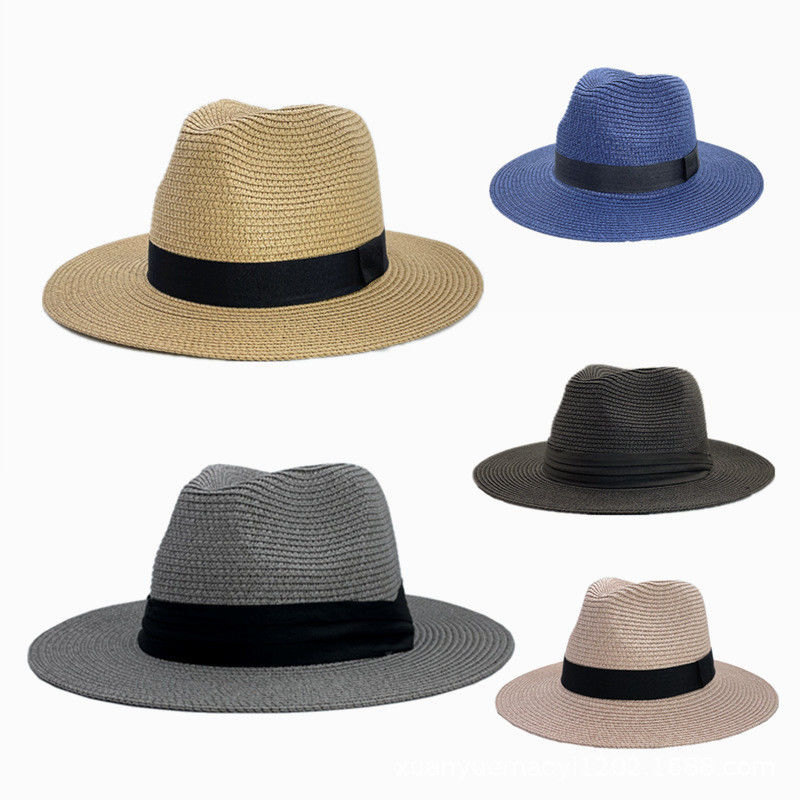 Sonnenschutz-Strandhut Panama Strohmaterial Erwachsenengröße 56-58cm Ideal für Männer und Frauen