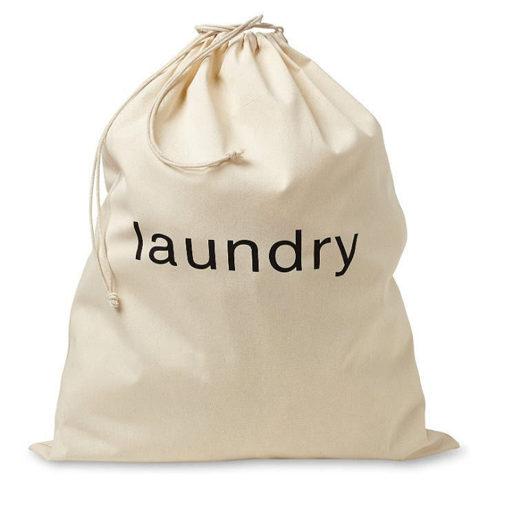 Design Jumbo Drawstring Rucksack für schwere Waschwaren aus Baumwolle und Leinen