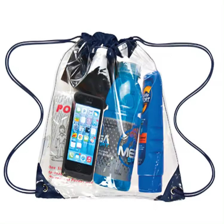 Vermarktung Wasserdichtes PVC Klar Rucksack Ziehseile Tasche Tasche mit individuell gedrucktem Design