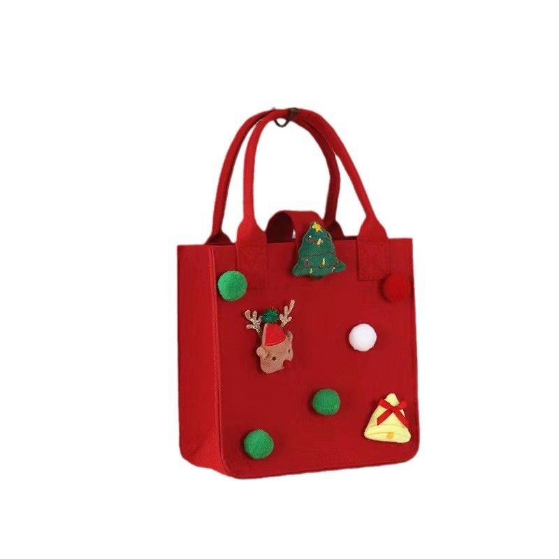 Rote Farbige Felttasche Custom Logo Akzeptiert Weihnachtsgeschenk Tasche für Ins Style