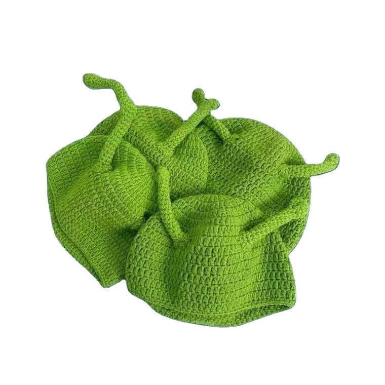Unisex-Hut für Erwachsene Party Balaclava Monster Shrek Wolle Winter gestrickte grüne lustige Beanie Skullies Hut für handgefertigt