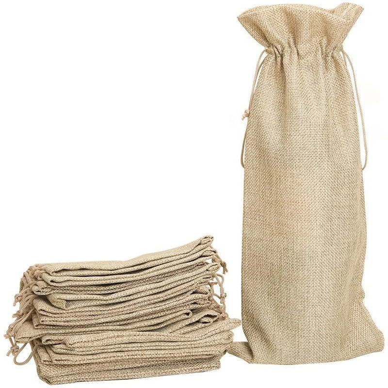 Akzeptable OEM/ODM Naturfarbe Jute-Tasche-Ziehbeutel für umweltfreundliche Hanfspeicherung