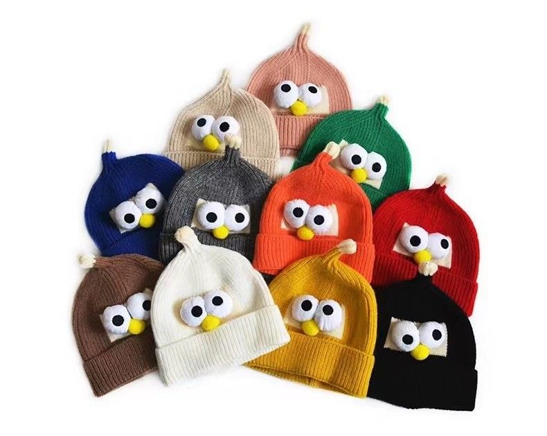 Unisex Winter Cartoon Wolle Hut Katze Bruder Stricken Eye Hat für Jungen und Mädchen'Trend