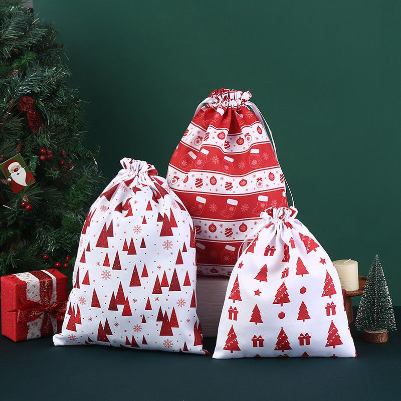Briefmuster Typ Großes Ziehseil Taschen Weihnachts-Baumwoll-Tasche Weihnachtsmann-Taschen Geschenktasche