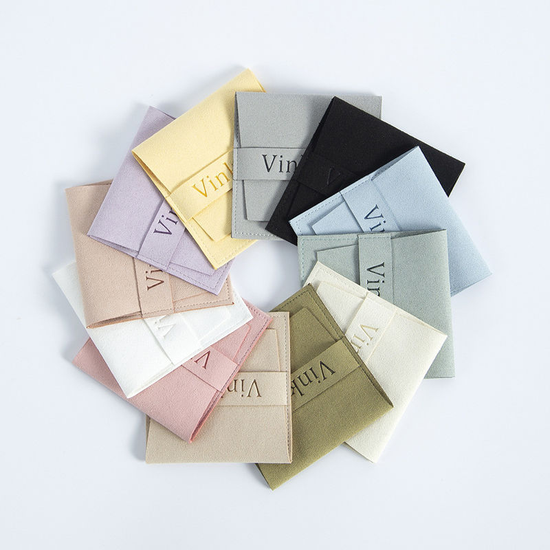 Benutzerdefiniertes Logo akzeptiert 6,2*6,2 Cm Mehrfarbiger Samt Flip Cover Mode Halskette Schmuck Lagerbeutel
