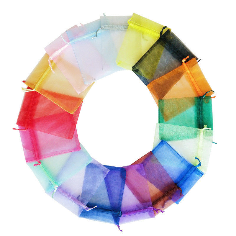 Logo anpassbare Soft-Loop Organza-Taschen kleine Schnürbeutel für Schmuckverpackungen