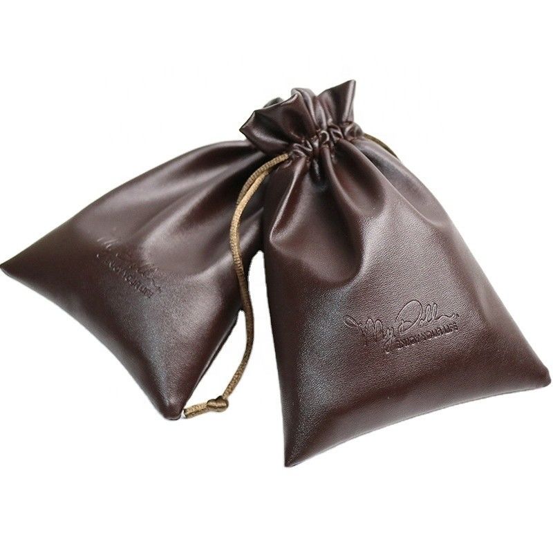 Mittelgroße Custom Logo PU Leder Schmuck Tasche Schnur Tasche für High-Class-Speicher