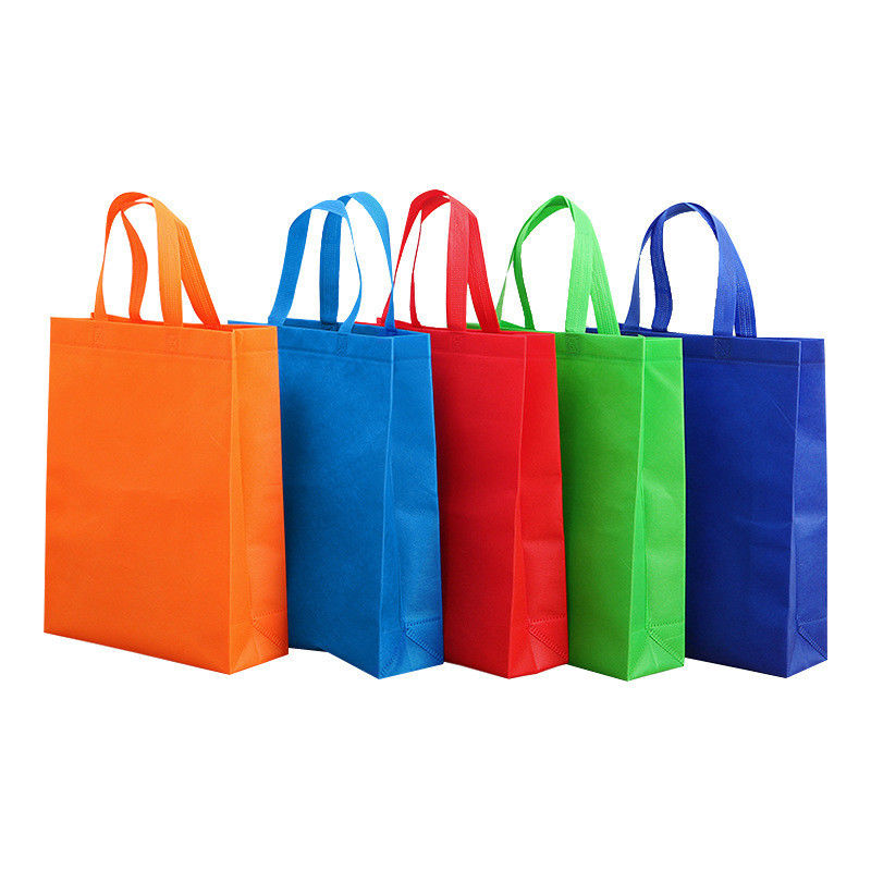 Farbenfrohe Tasche für nicht gewebte Waren mit individuellem Logo-Druck und Polyesterverkleidung