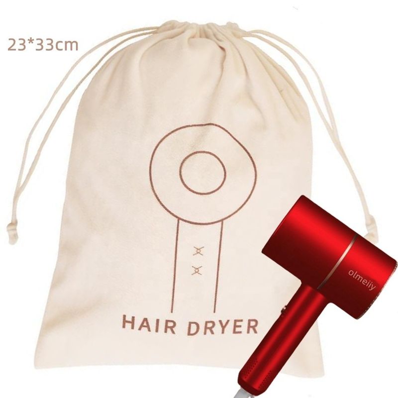 Custom Logo Druck Suede Schnürbeutel zum Schutz von Hotel Haartrockner vor Staub