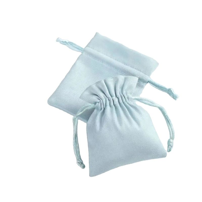 Akzeptable OEM/ODM-Kustom Tasche mit Lichtblauem Samtstrang für Schmuckorganisation