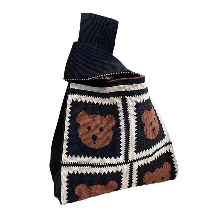 Handgemachtes Logo kundenspezifisches Logo beliebte Frauen Shopping Handtasche kundenspezifische Polyester Gewebte Tasche Min