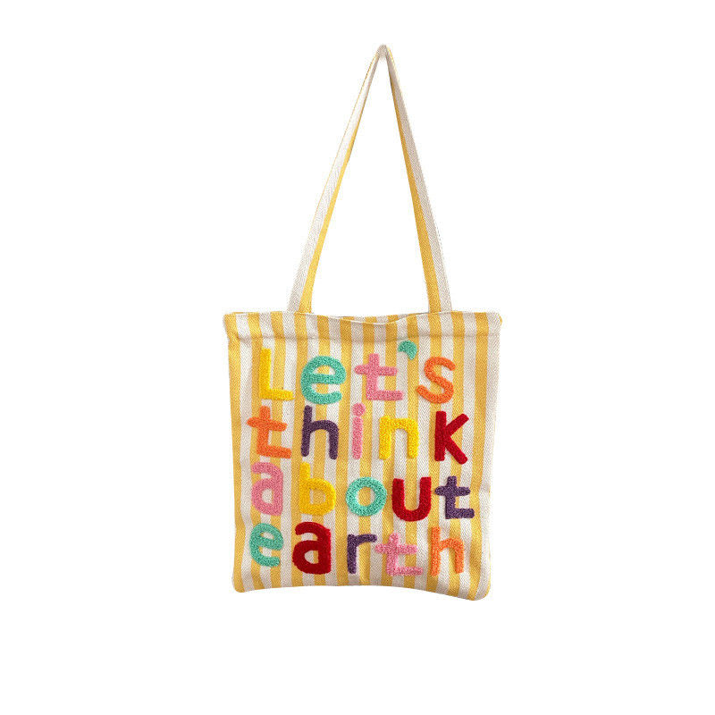 Farbenfrohe Brodurenbriefe Leinwand-Schultertasche Funktionelle und modische Wahl