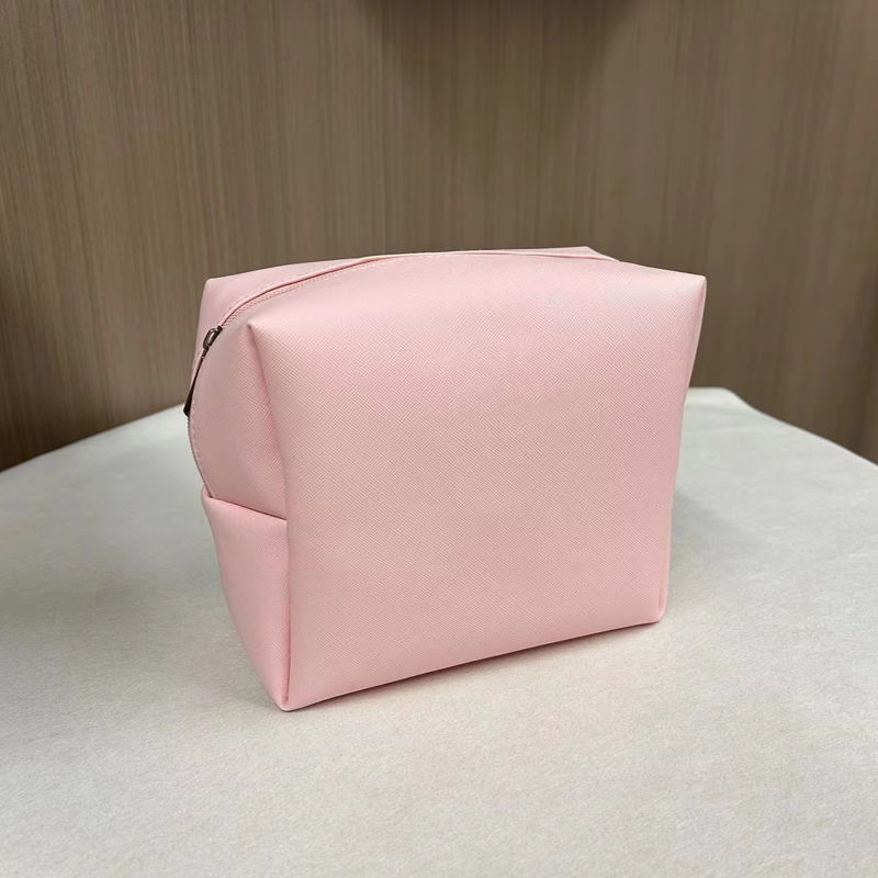 Druckmuster PU Wasserdicht Ziplock Kosmetik Tasche Make-up Tasche in benutzerdefinierten rosa Süßigkeiten Farbe