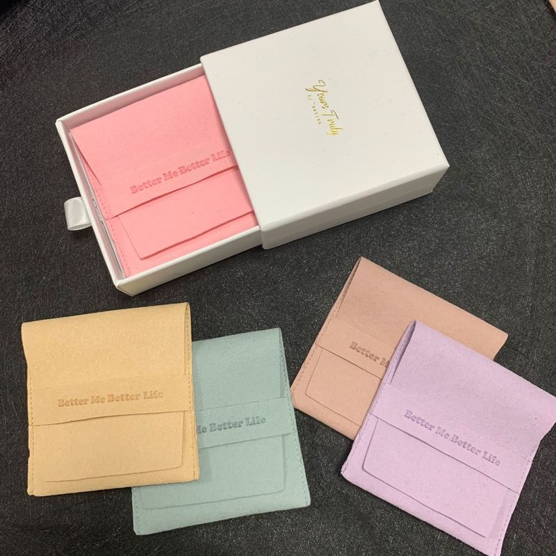 Benutzerdefiniertes Logo Weiches Mikrofaser Schmuck Verpackung Tasche Benutzerdefinierte Farbe und Logo Option