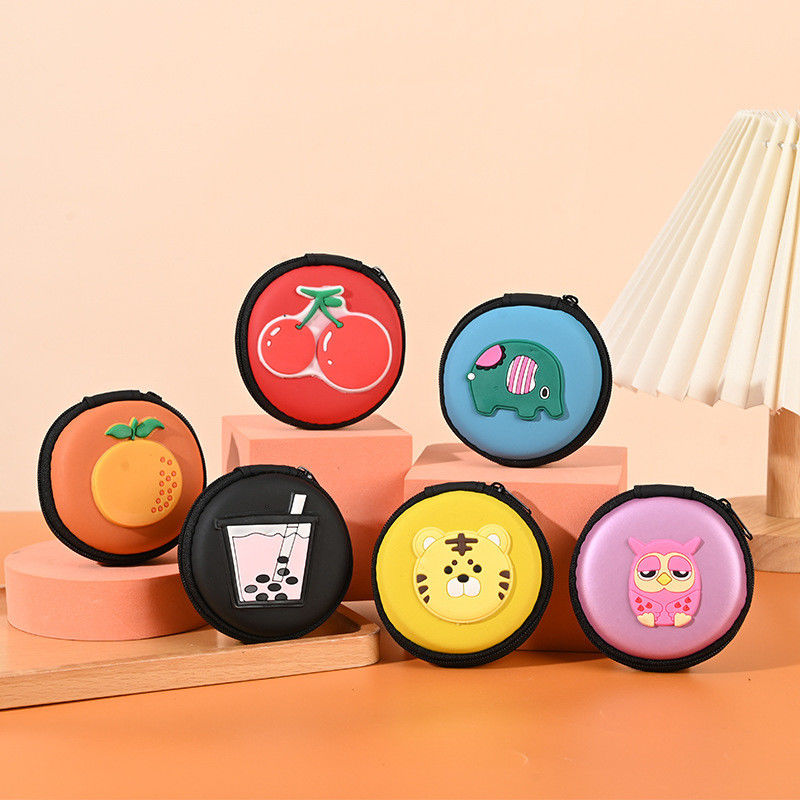 Muster Art andere Runde 2d 3d Münze USB-Linien Kopfhörer PVC Eva-Organisator Taschen
