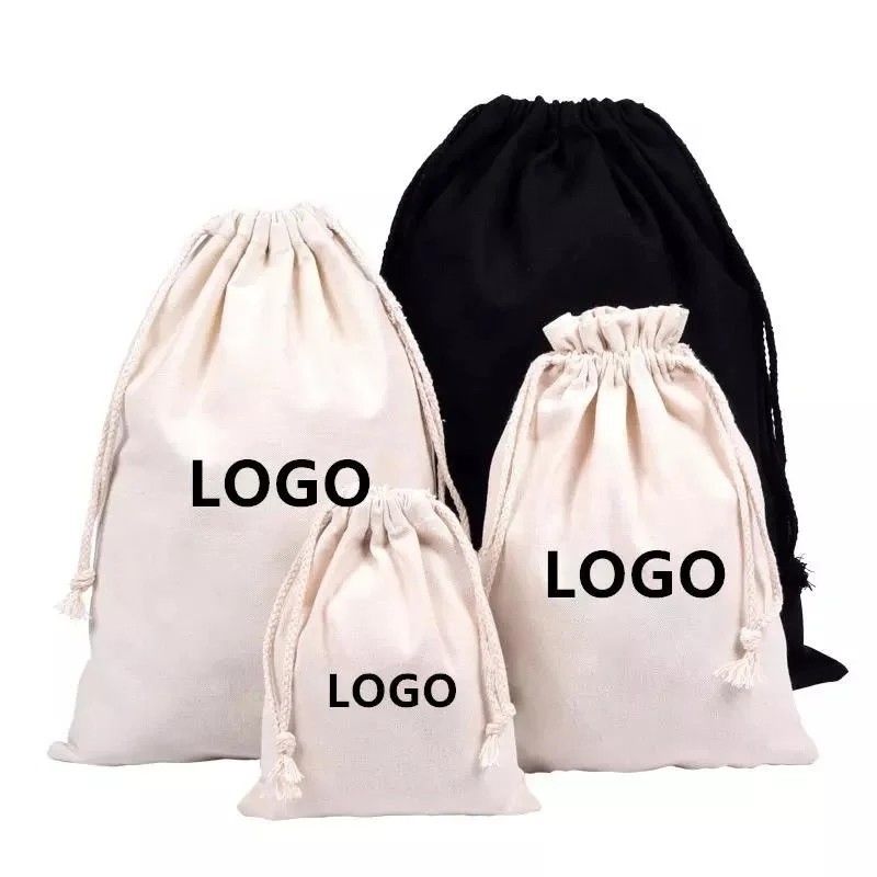 Benutzerdefiniertes Logo akzeptiert 100% organische Baumwolle Leinwand Beutel für personalisierte Geschenkverpackung