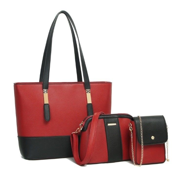Mode-Briefdruck Baumwoll-Tote-Tasche für Frauen Großkapazität Drei-Teil-Handtasche-Set