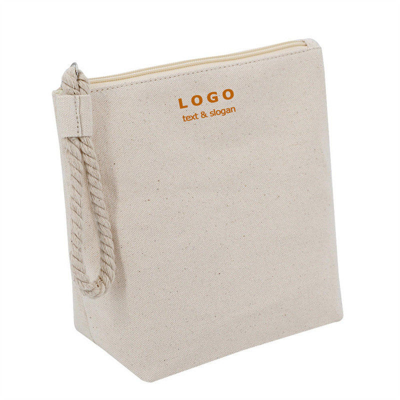 OEM/ODM Akzeptable Baumwoll-Calico-Make-up-Tasche mit Reißverschluss für natürliche Recyclingreisen