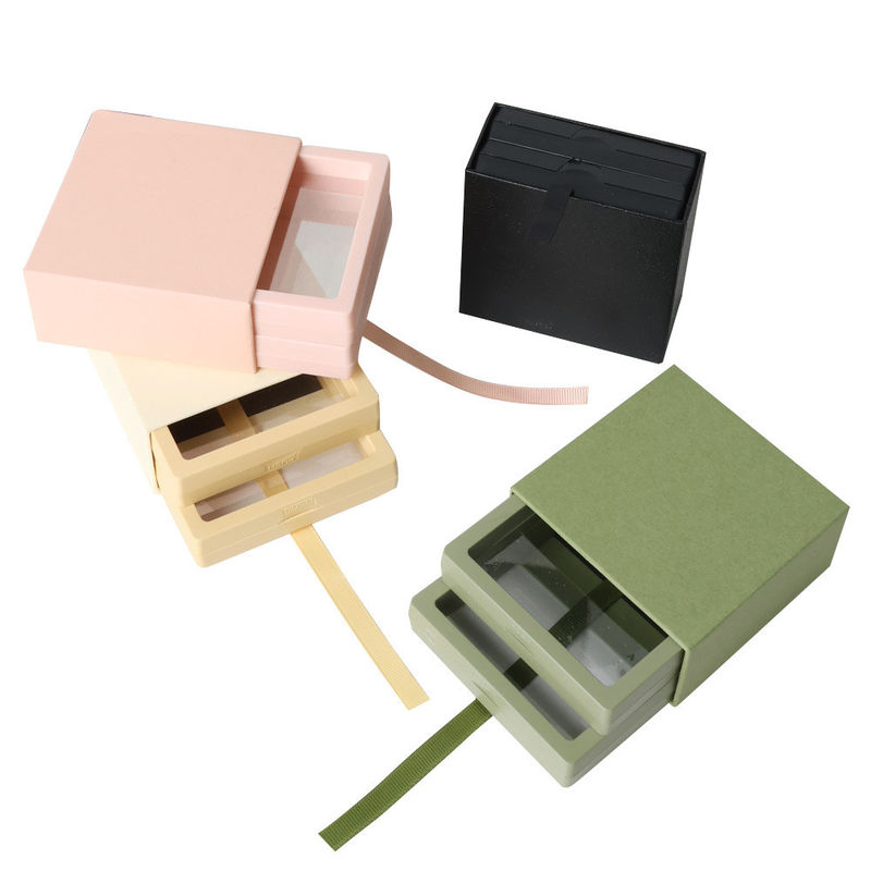 Custom Logo Schmuckbox Verpackungskisten mit transparenter PE-Film im Inneren Matte Papier Karton Geschenkbox