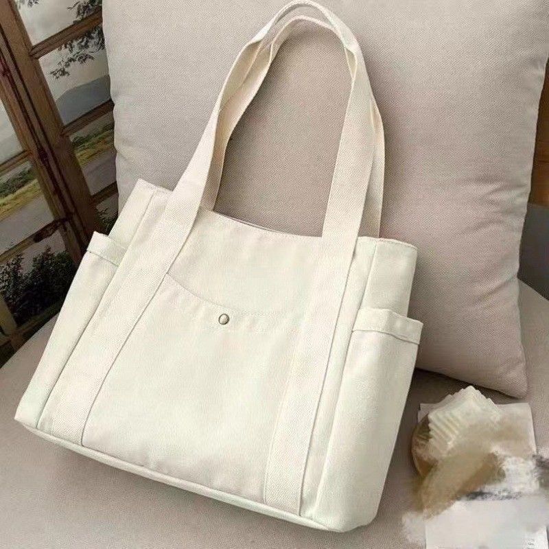 Einfache Wiederverwendbare Farben Große Baumwoll-Toote-Tasche mit Reißverschluss für Reisen und Ausreisen
