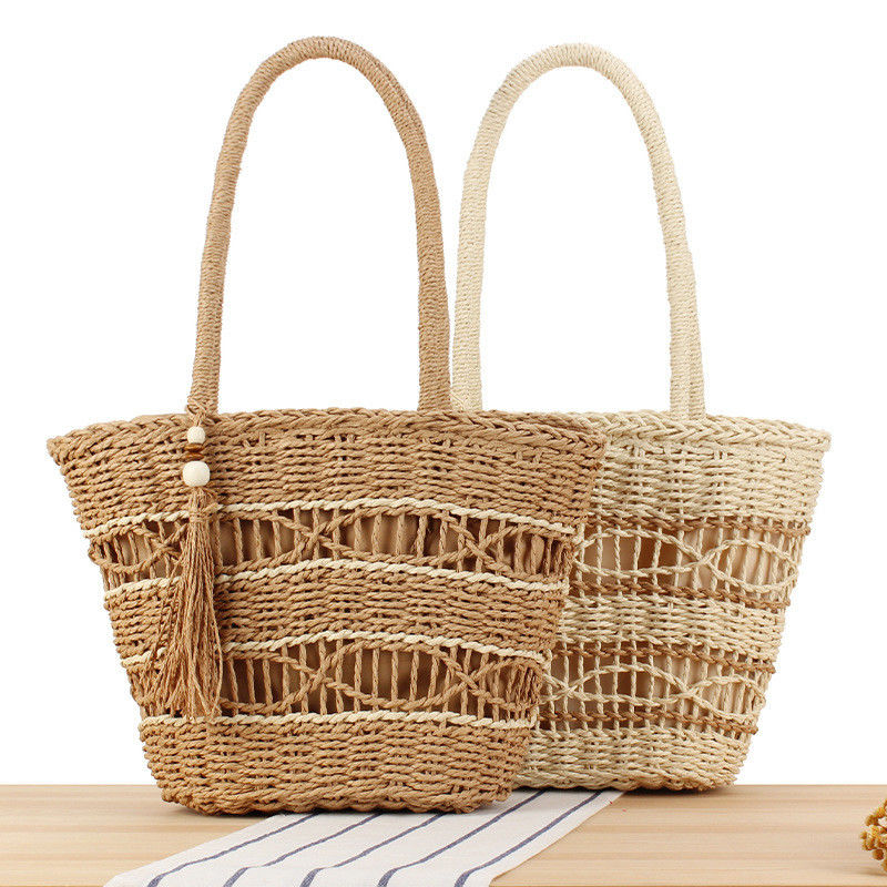 Farbe Maßgeschneiderte Mode Sommer Strandtasche Frau Lady Stroh Messenger Tote Taschen Schultertaschen Handtaschen