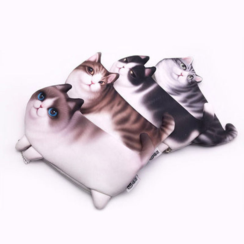 Kurze Zeichentrickfilm 3d Katzen-Brieftasche 2022 niedliche Tier-Münzen-Brieftasche für Kinderbedürfnisse