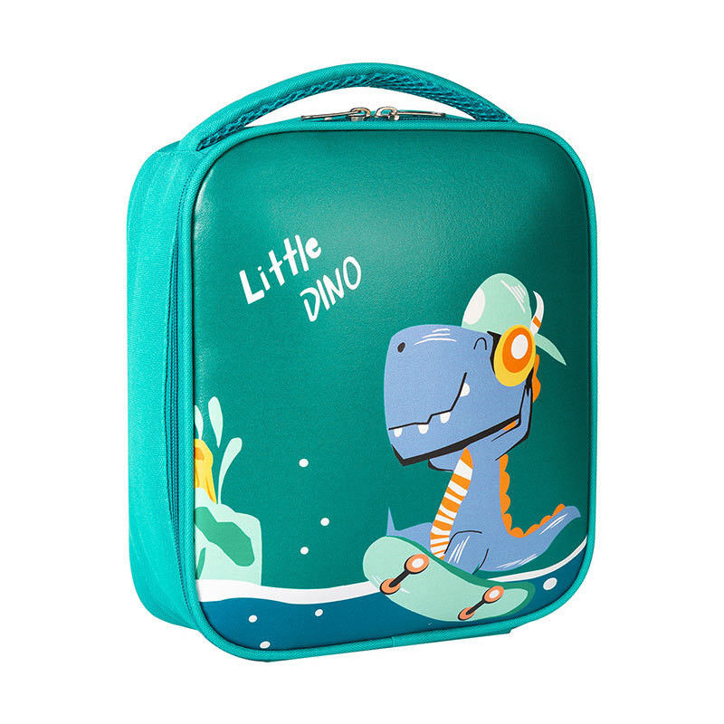 Farbige Zeichentrickfilm Dinosaurier Raum Isolierte Kinder Mittagessen Box Tasche mit Isolierung