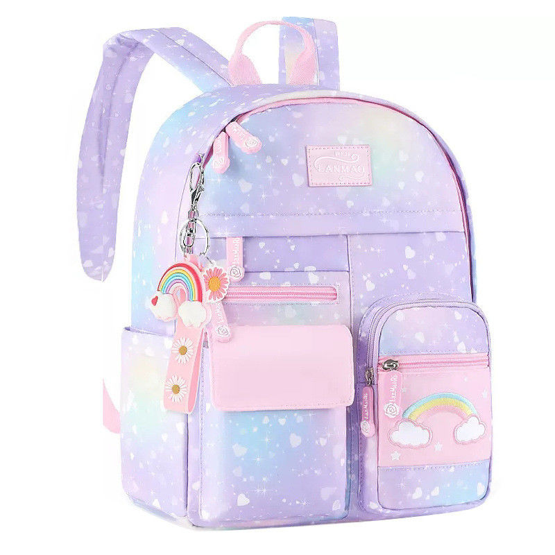 Kleine Kinder Schultasche Große Kapazität bunter rosa Custom Logo Rucksack für Kinder