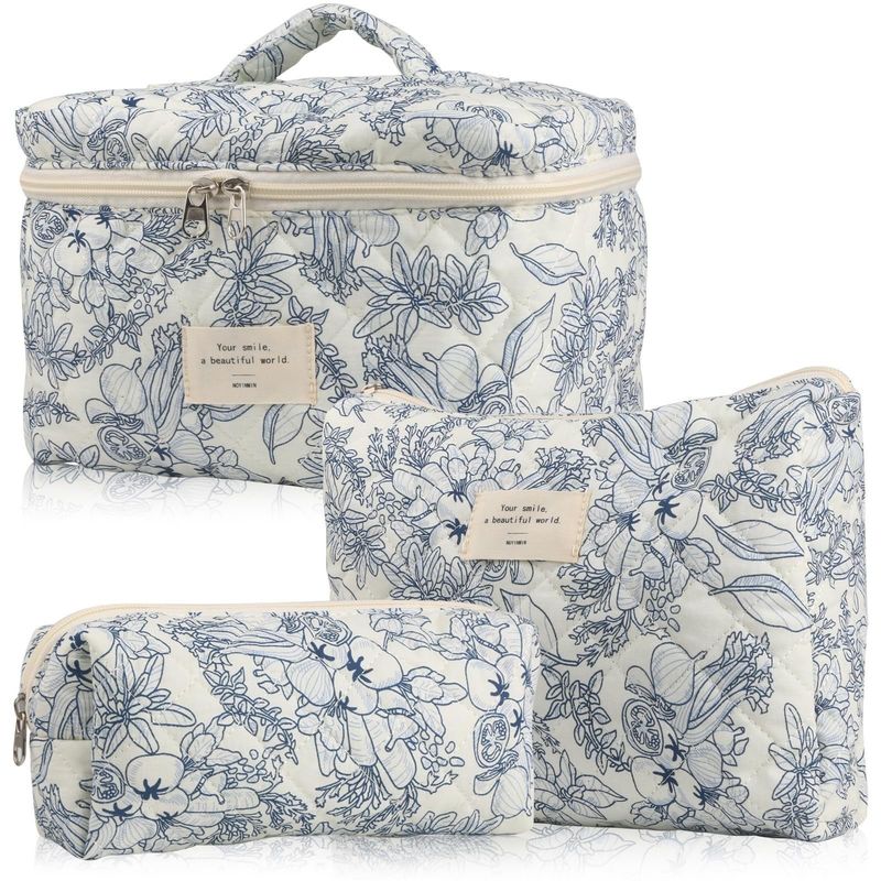 Leichtgewichtige Blaue Gingham Make-up Tasche Neues Modisches Stil für Frauen Reisebedürfnisse