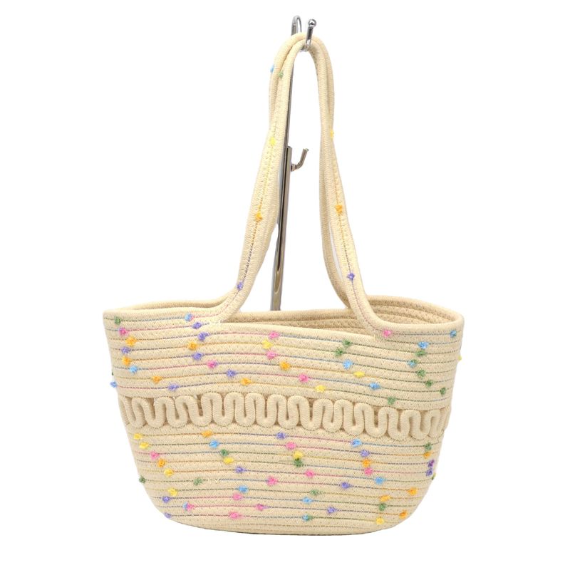 Kurzfristige Damen-Baumwoll-Seiltasche ideal für Sommermode und Strandurlaub