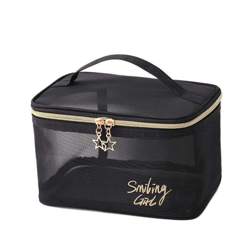 Reißverschluss Schwarzes Netz Make-up-Tools Organisator Schönheits-Kosmetik-Tasche für Schönheitsliebhaber