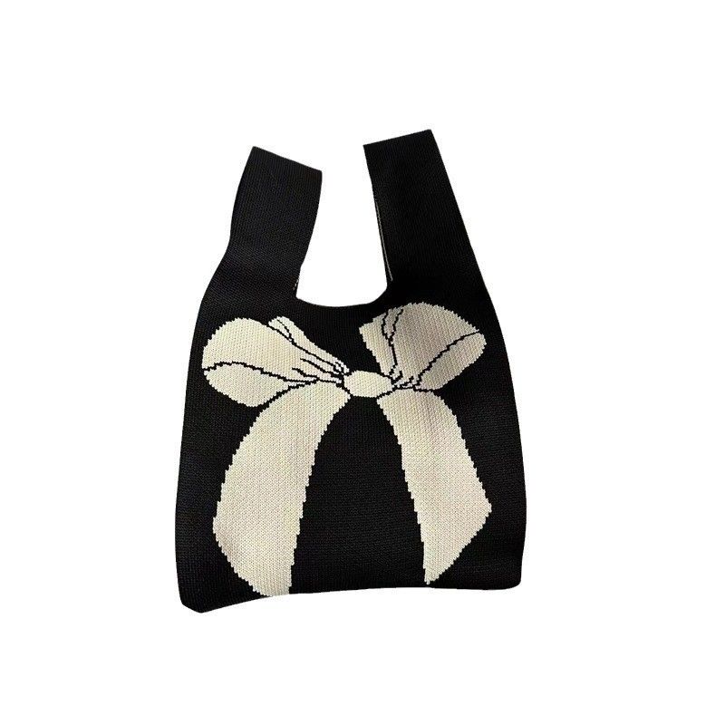 Individuell gestaltete Tote-Tasche aus gestricktem Bio-Baumwollgewebe mit umweltfreundlichem Bogenknoten