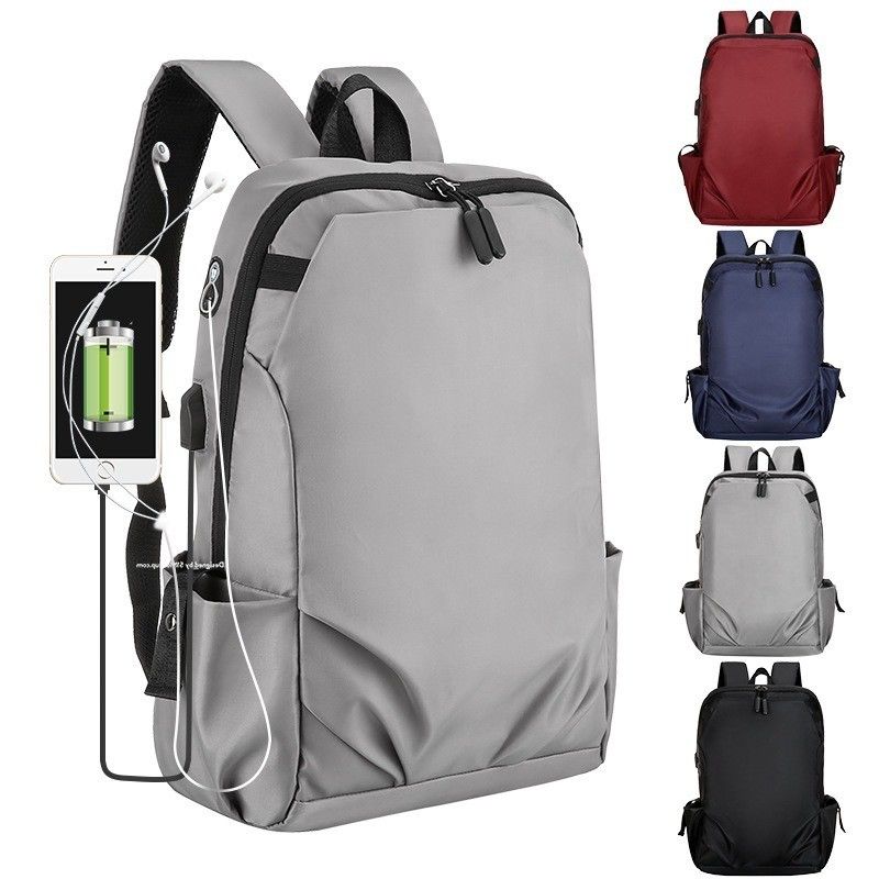 Oxford Laptop Rucksack mit USB-Ladestation und Computer-Zwischenschicht für Geschäftsreisen