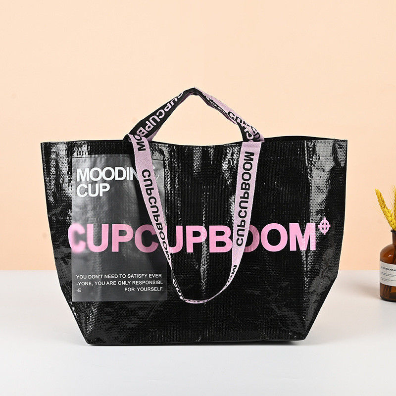 Handgestaltete, langlebige, PE-PP-gewebte Handtasche mit individuellem Logo und Lamination