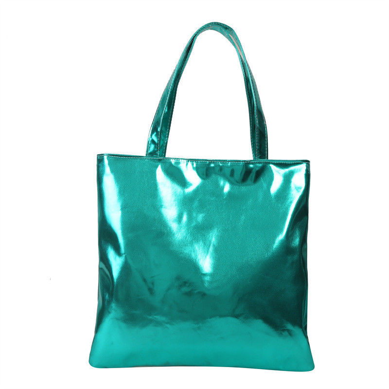 Weicher Handtasche einfache feste Farbe glänzendes Patent Leder für süße Mädchen Einkaufstasche