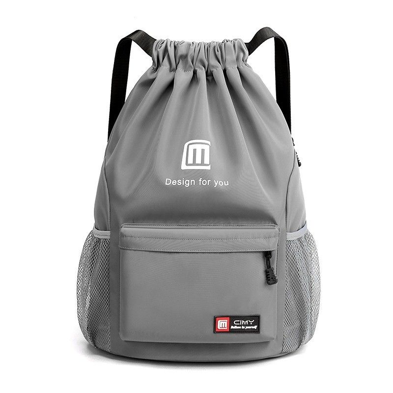 Hauptmaterial Leinwand Schnur Rucksack Leichtgewicht Gym Tasche für Sport Basketball Logo